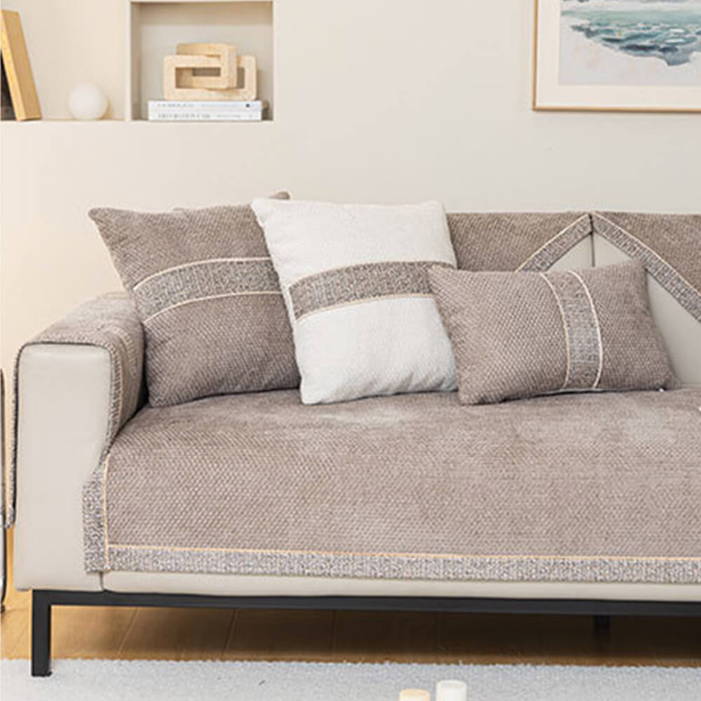 Tweed moderno de la temporada Tweed Woven Chenille Anti-Slip Couch Coach