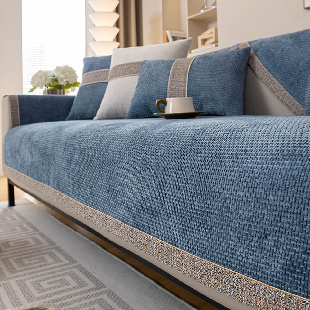 Tweed moderno de la temporada Tweed Woven Chenille Anti-Slip Couch Coach