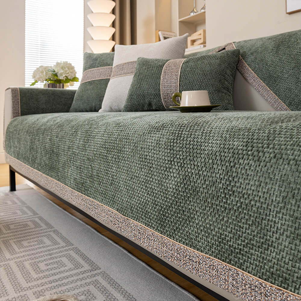 Tweed moderno de la temporada Tweed Woven Chenille Anti-Slip Couch Coach