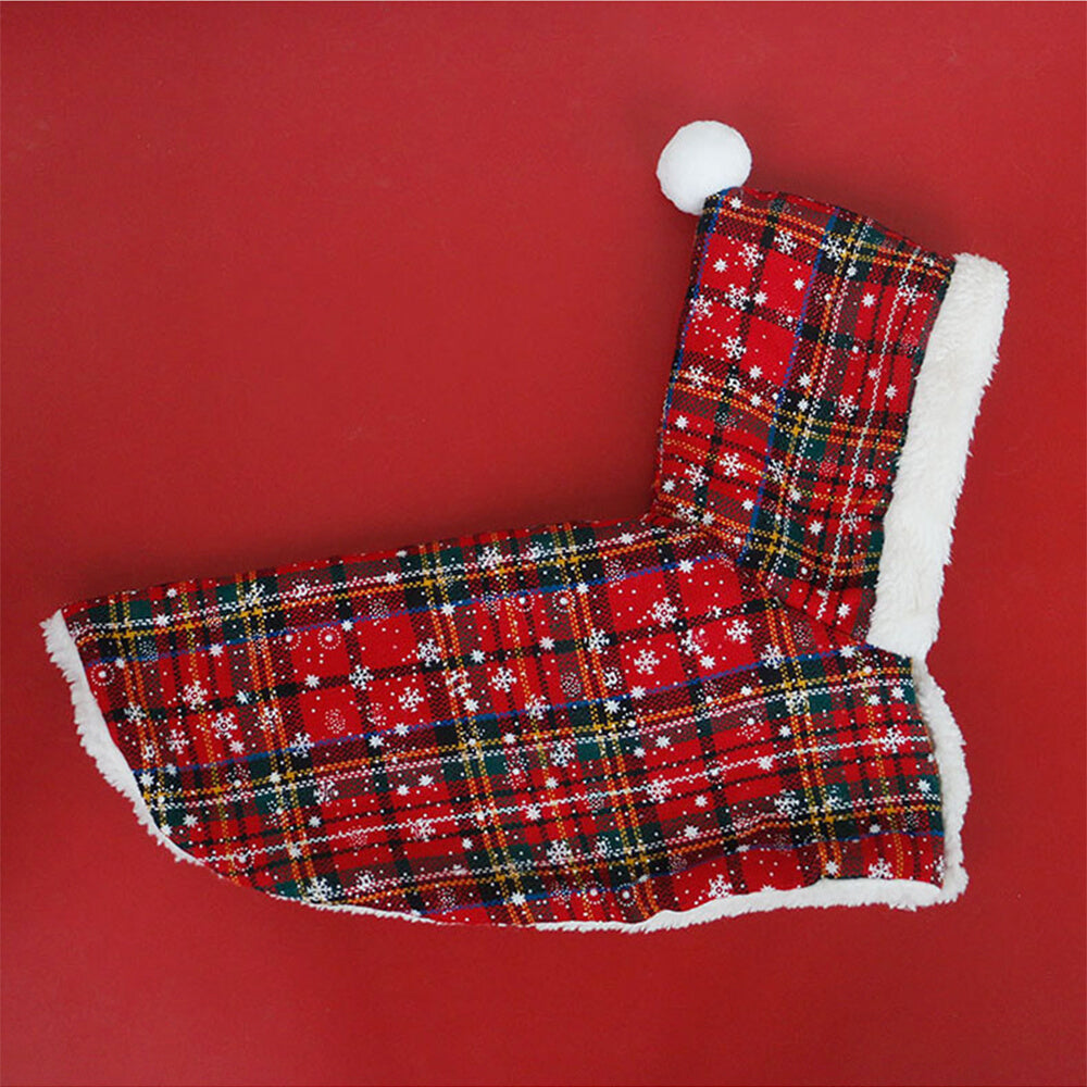 Navidad Chic Poncho de chal con capucha para perros y gatos con capucha