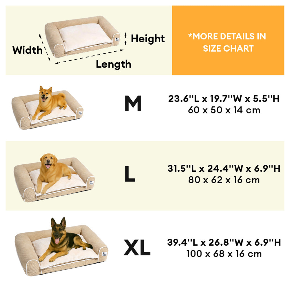 Sofá-cama ortopédico de flanela de dupla camada para cães Deluxe