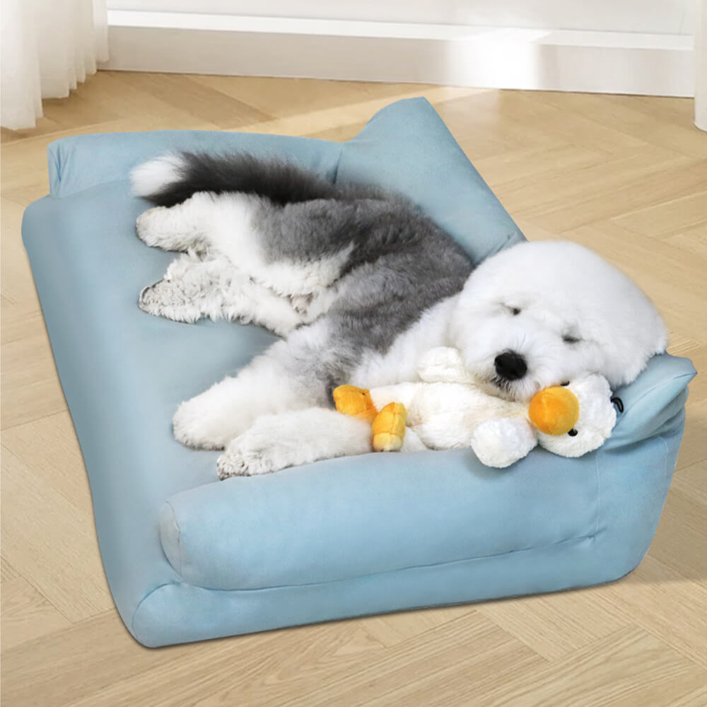 Cama de perros acogedor de cuero de cuero sintético y impermeable