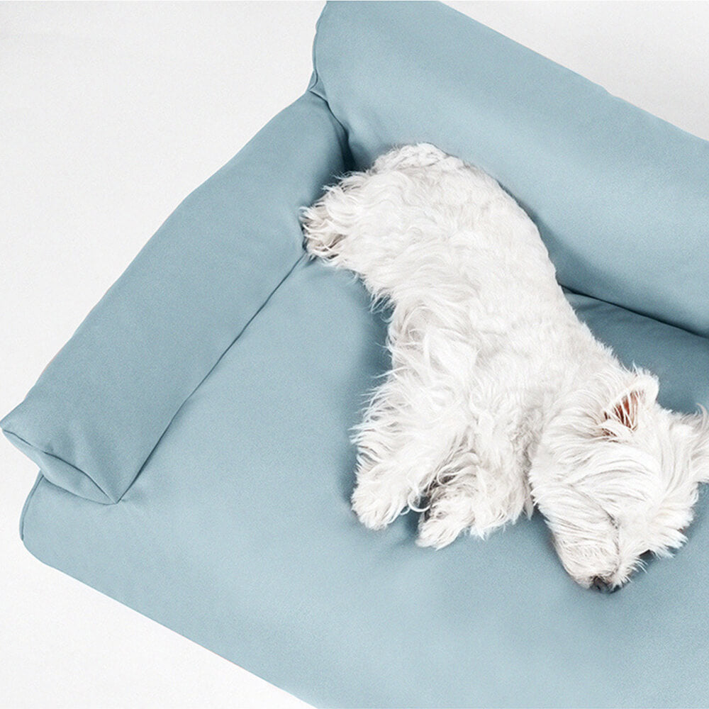 Cama de perros acogedor de cuero de cuero sintético y impermeable