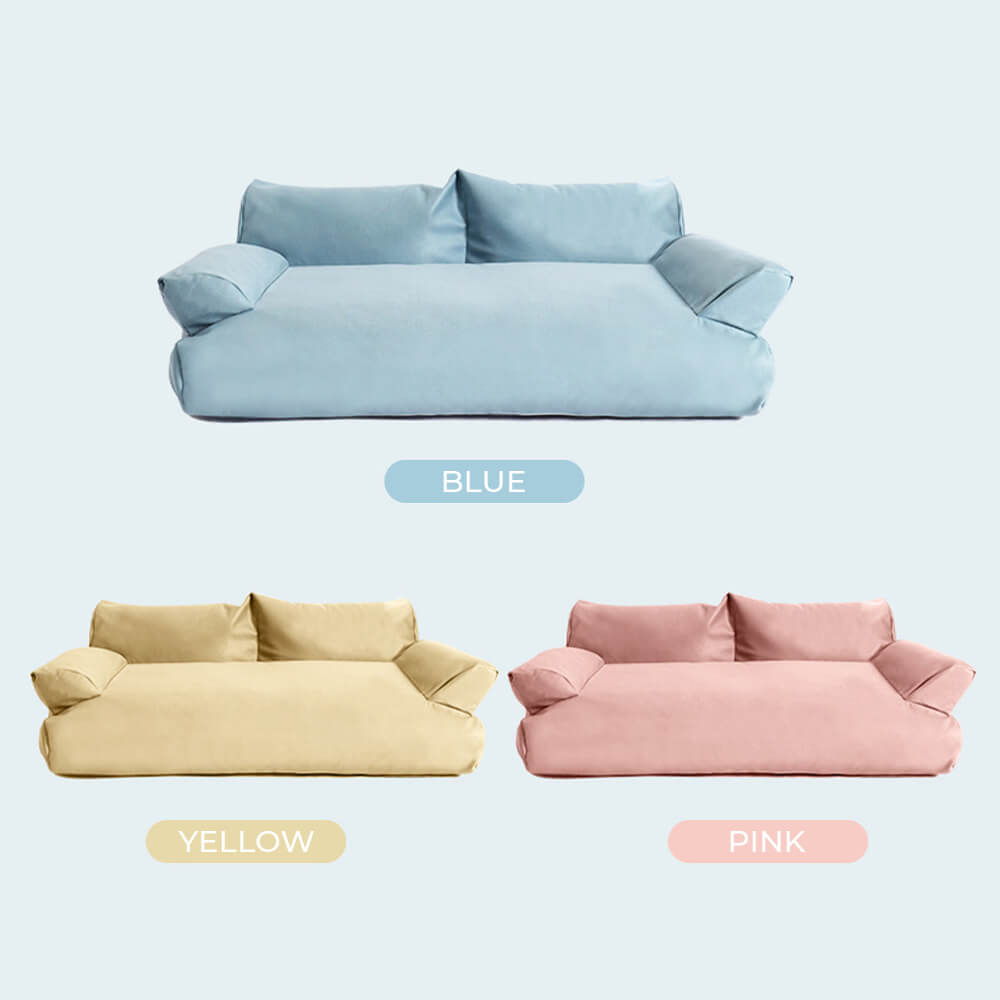 Cama de perros acogedor de cuero de cuero sintético y impermeable
