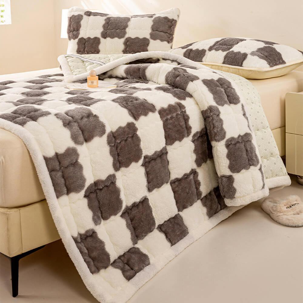 Topper de plataforma de felpa y funda de almohada