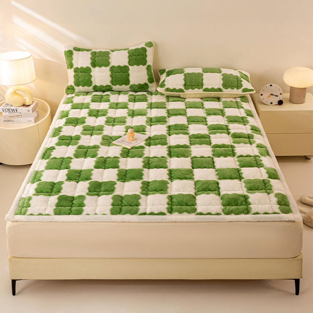 Topper de plataforma de felpa y funda de almohada