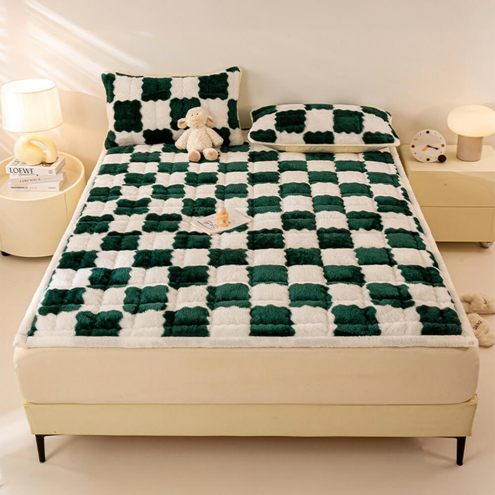 Topper de plataforma de felpa y funda de almohada