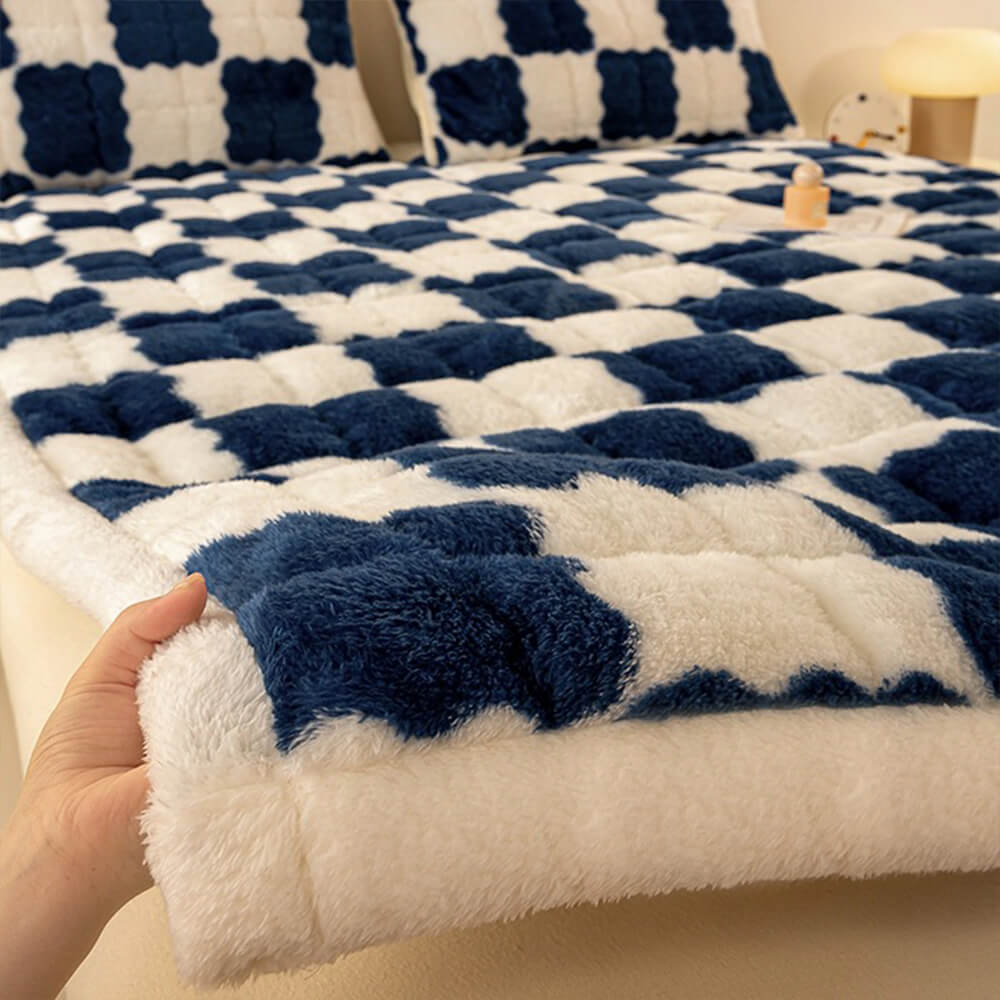 Topper de plataforma de felpa y funda de almohada