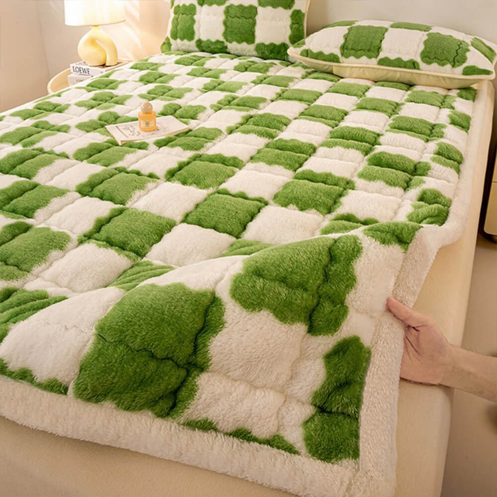 Topper de plataforma de felpa y funda de almohada
