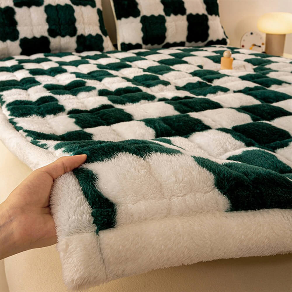 Topper de plataforma de felpa y funda de almohada