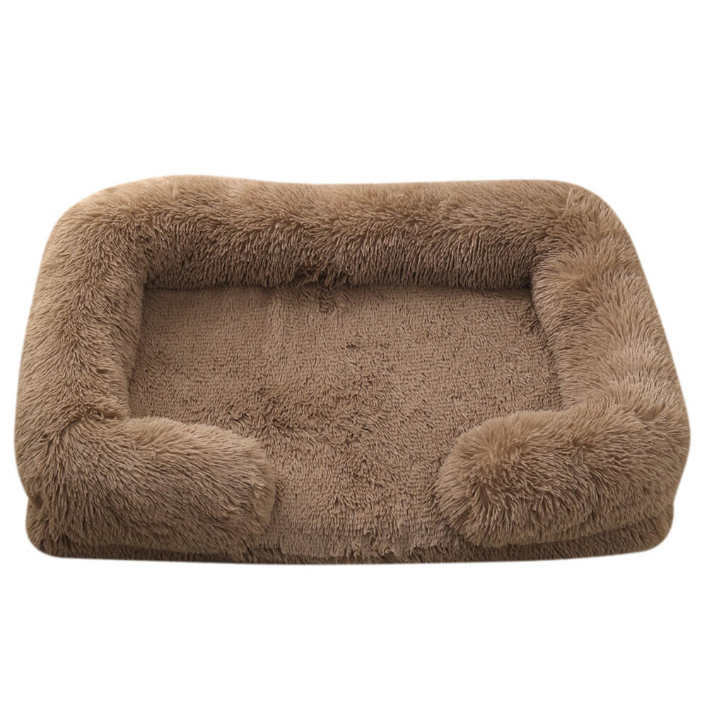 Long Plush - Lit pour chien à sommeil profond à support carré