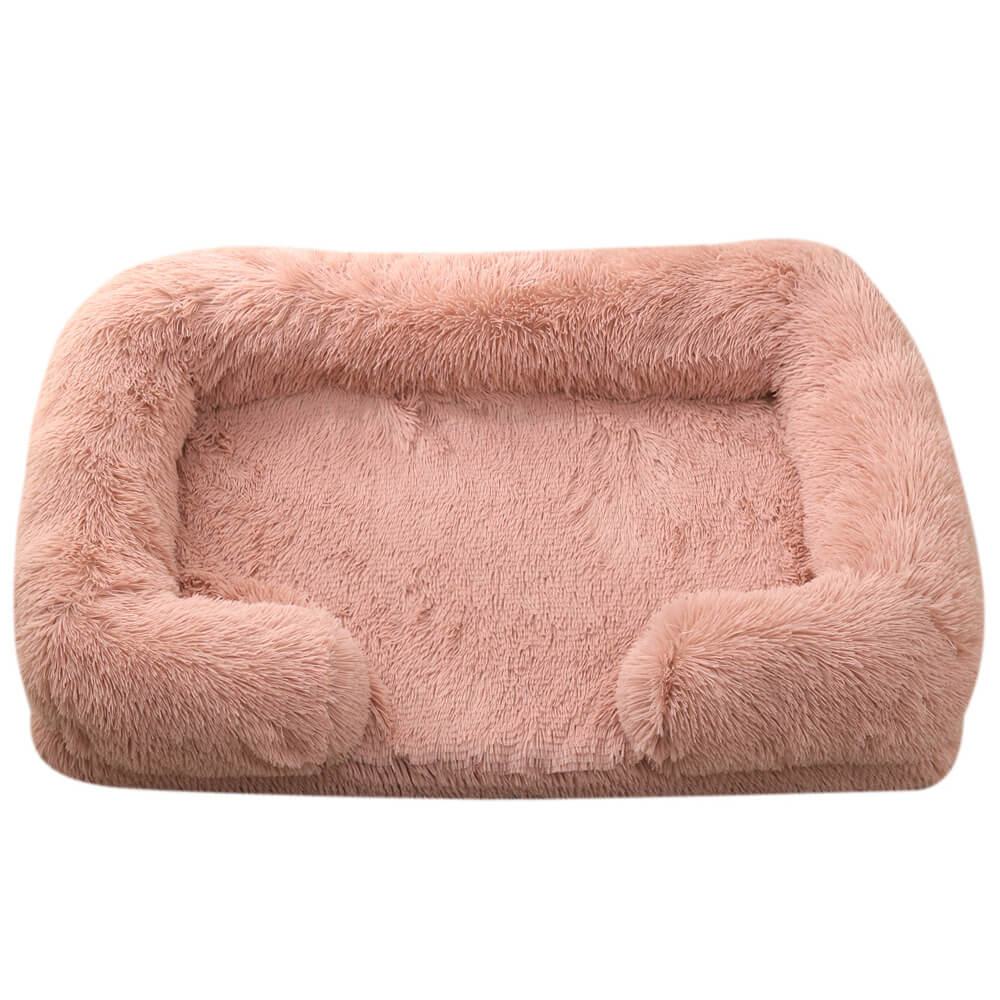 Long Plush - Lit pour chien à sommeil profond à support carré