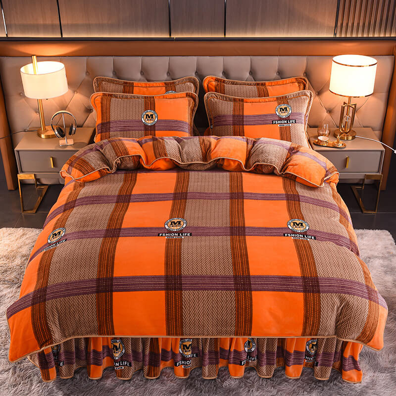 Ensemble de draps de lit en velours de lait confortable et épais de style moderne