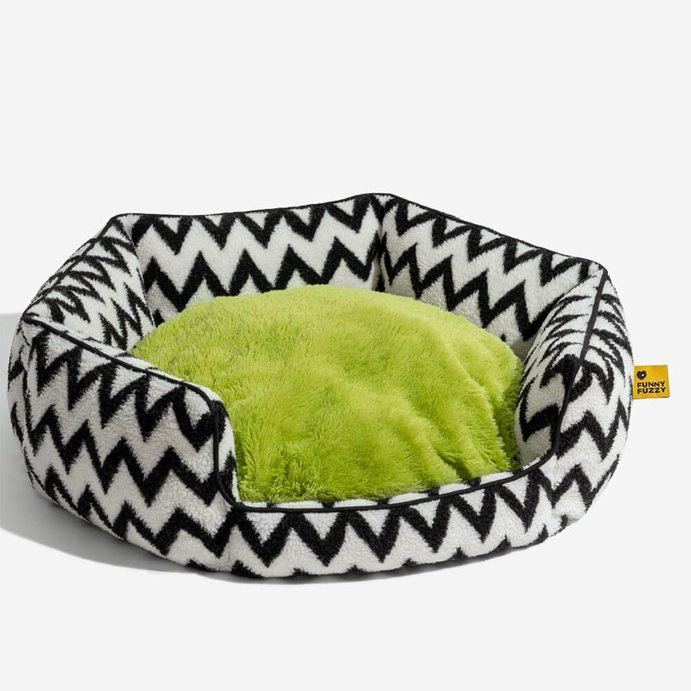 Retirada de felpa Chevron Dog Bed-the Warm Hugger