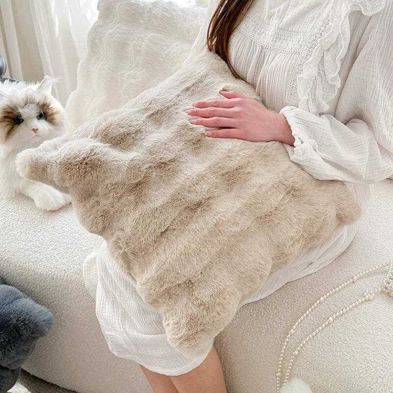 Oreiller de canapé en peluche réversible doux