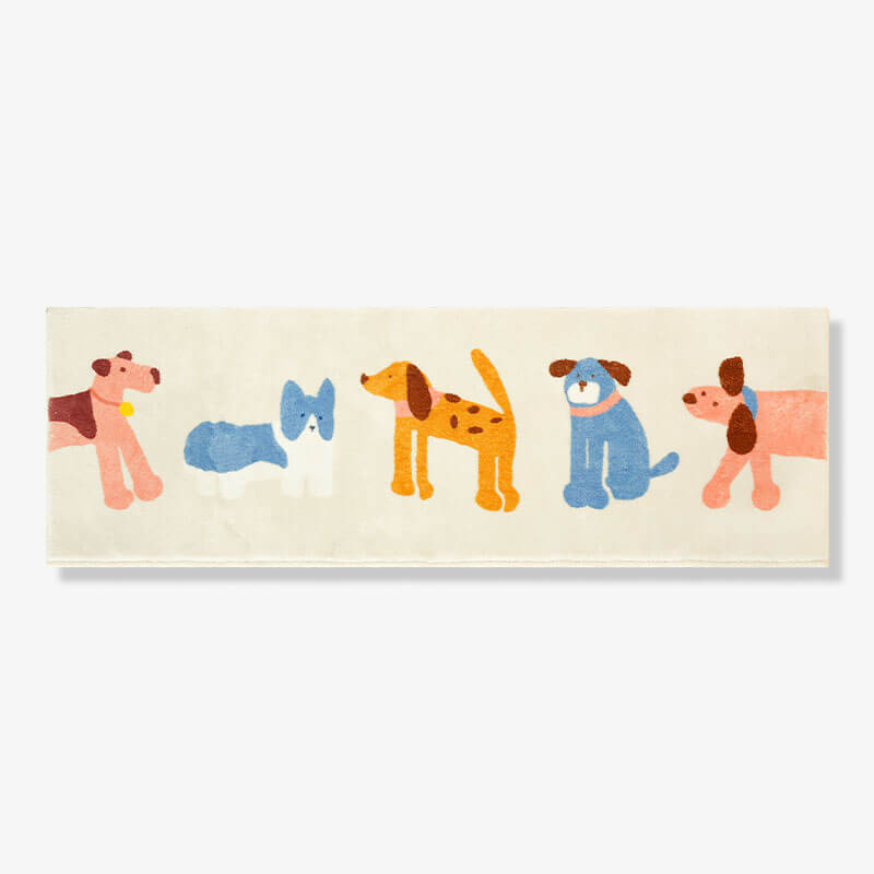 Adorable gato y patrón de perros alfombra de cabecera