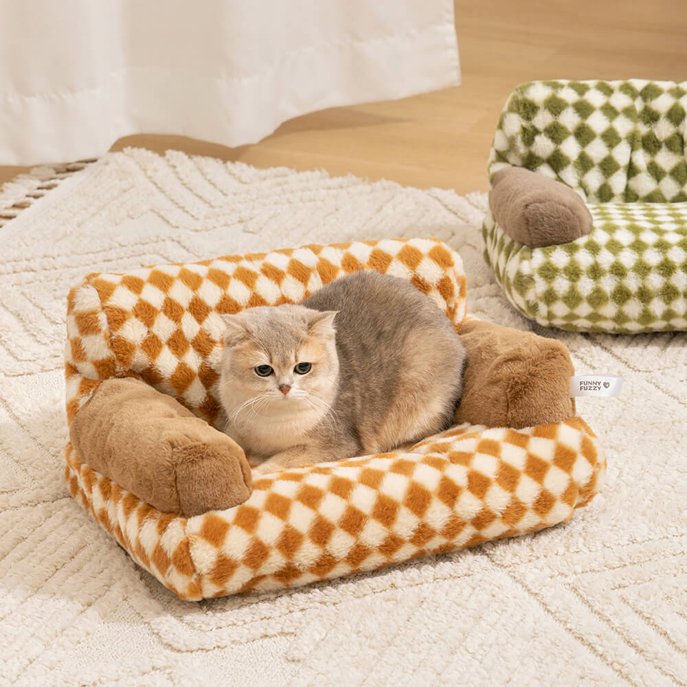 Cama de sofá de perros y gatos de diamantes de ocio y gato