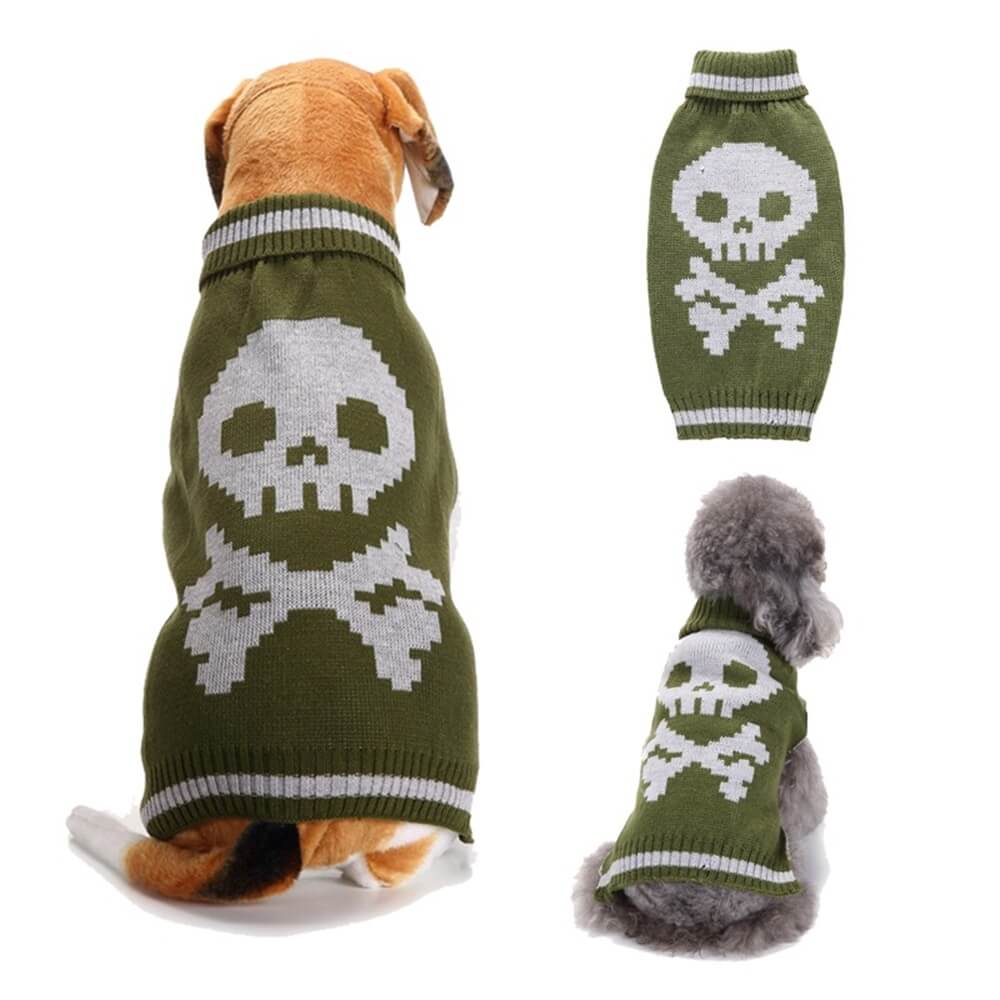 Suéter de mascotas de Halloween | Ropa de perro de patrón de Halloween cálido y acogedor