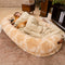 Lit pour chien humain en forme de beignet super grand et moelleux classique - Berceau câlin