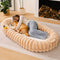 Lit pour chien humain en forme de beignet super grand et moelleux classique - Berceau câlin