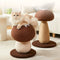 Handcrafted Mushroom-Shaped Natural Sisal Scratching Post for Large Cats