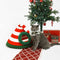 Chapeau de Noël classique, lit de grotte pour chat semi-fermé, lavable et chaud