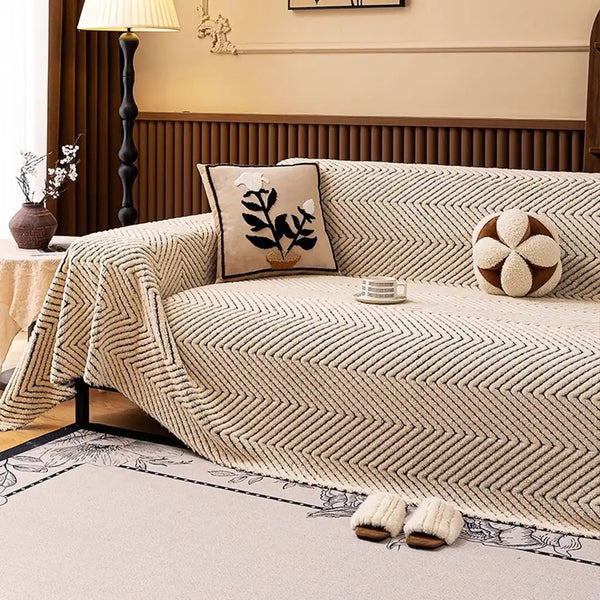 Cozy Herringbone Decorative Sofa Throw Couch Cover