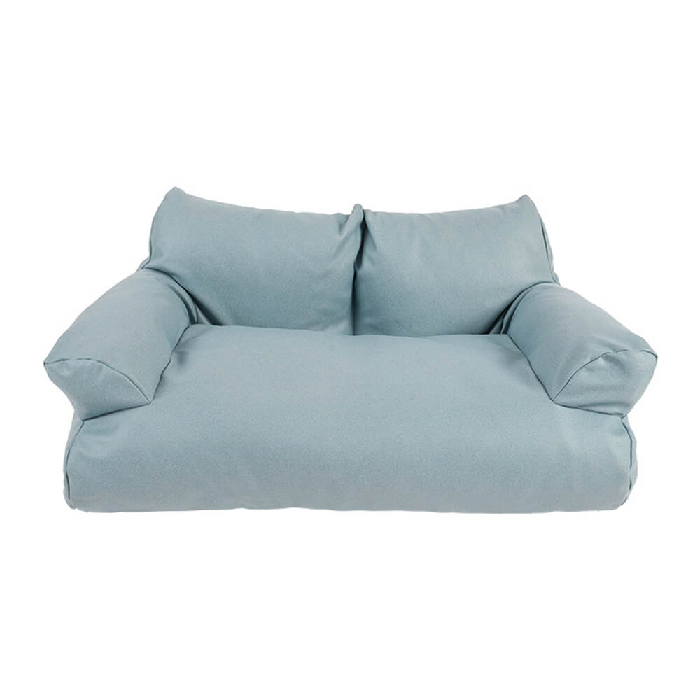Cama de perros acogedor de cuero de cuero sintético y impermeable