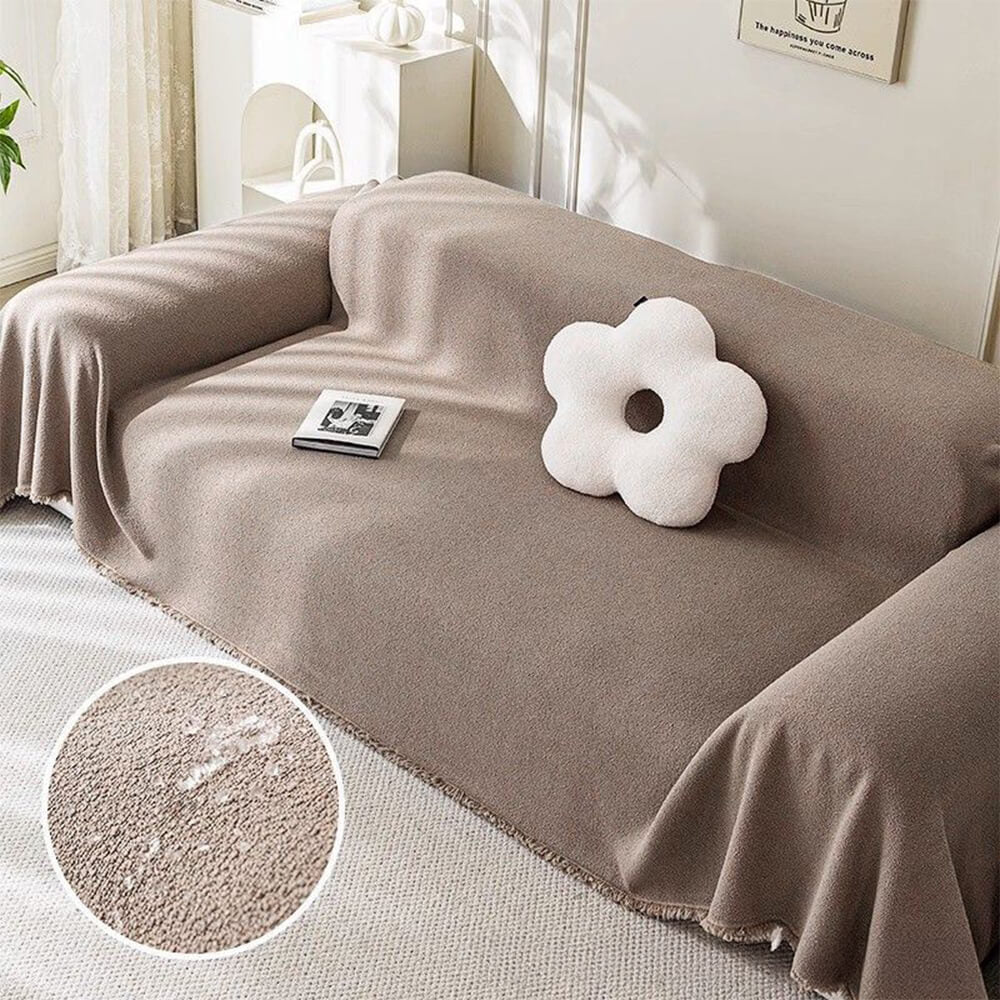 Cubierta de sofá de tiro de peluche de peluche suave impermeable