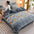 Homely Floral Milk Velvet Comfortable Bed Sheet Set With Bed Skirt