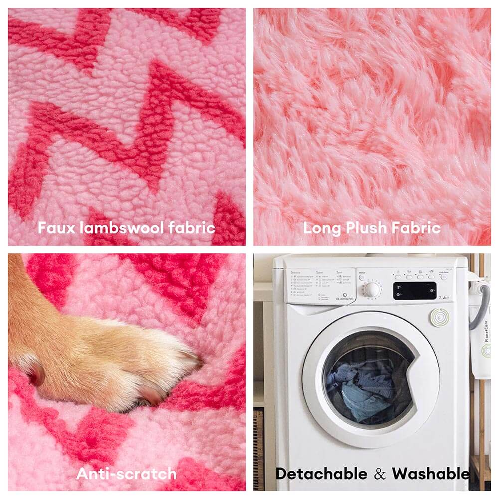 Retirada de felpa Chevron Dog Bed-the Warm Hugger