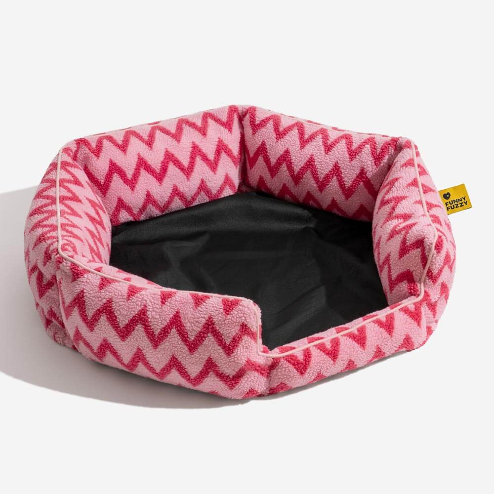 Retirada de felpa Chevron Dog Bed-the Warm Hugger