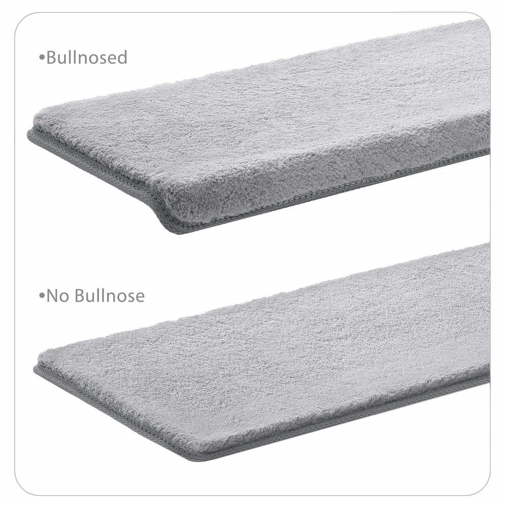 Solid Color Plush Stair Protectors Non-Slip Tape Free Carpet Stair Treads