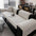 Thickend Short Plush Leaf Pattern Scratch Resistant Non-Slip Couch Cover