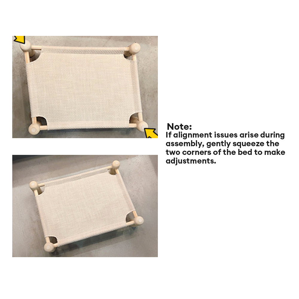 Cama para perros elevado de lino y madera